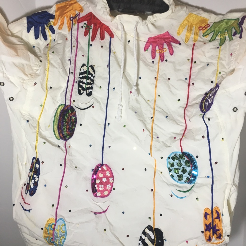 Vintage white sequin yo-yo sweatsuit